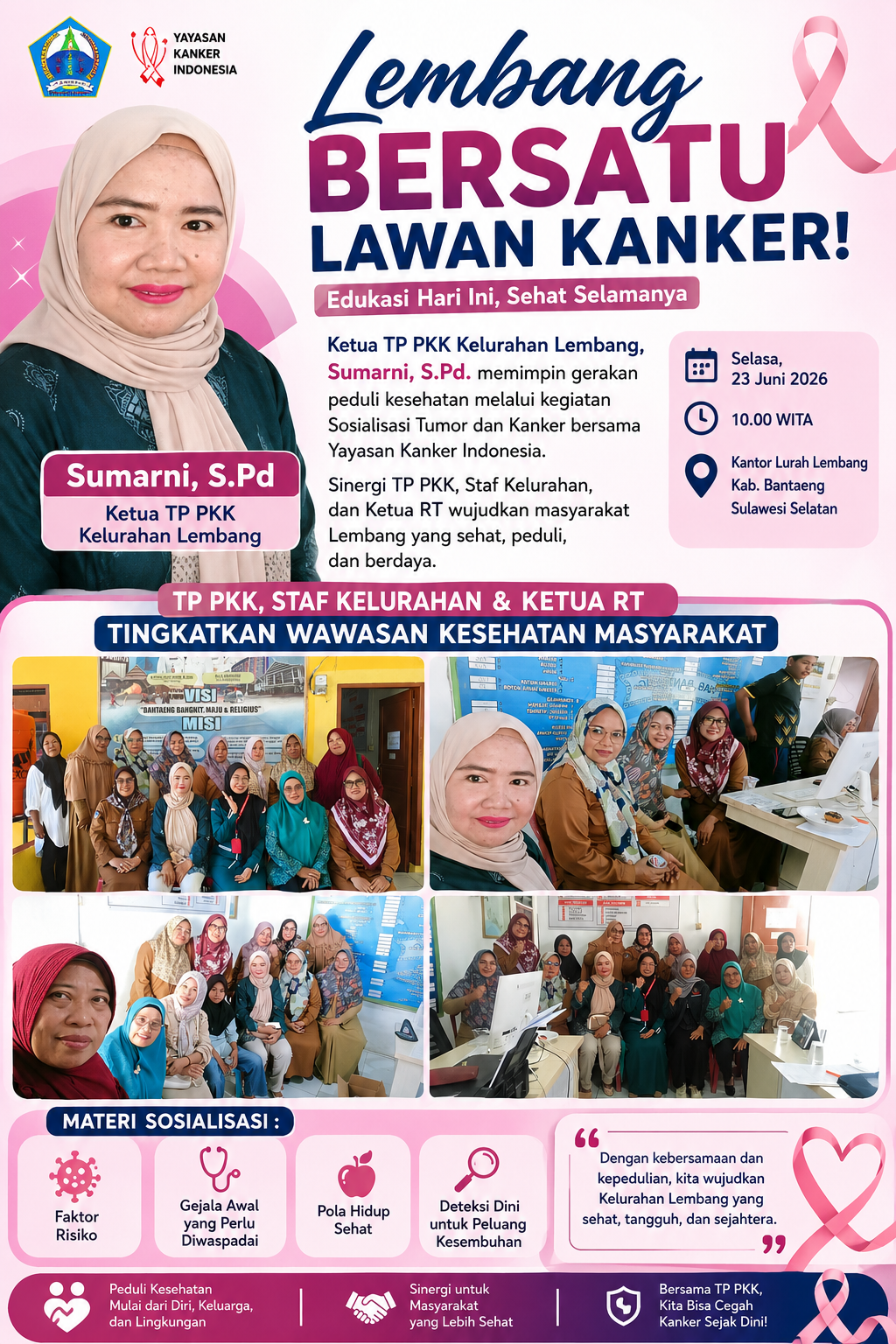 Ketua TP PKK Sumarni, S.Pd. Pimpin Gerakan Peduli Kesehatan! Lembang Bergerak Bersama Tingkatkan Kesadaran Lawan Tumor dan Kanker